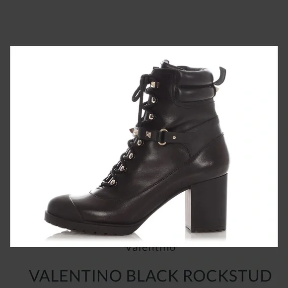 Valentino black combat boots. Size 40. - Picture 2 of 8